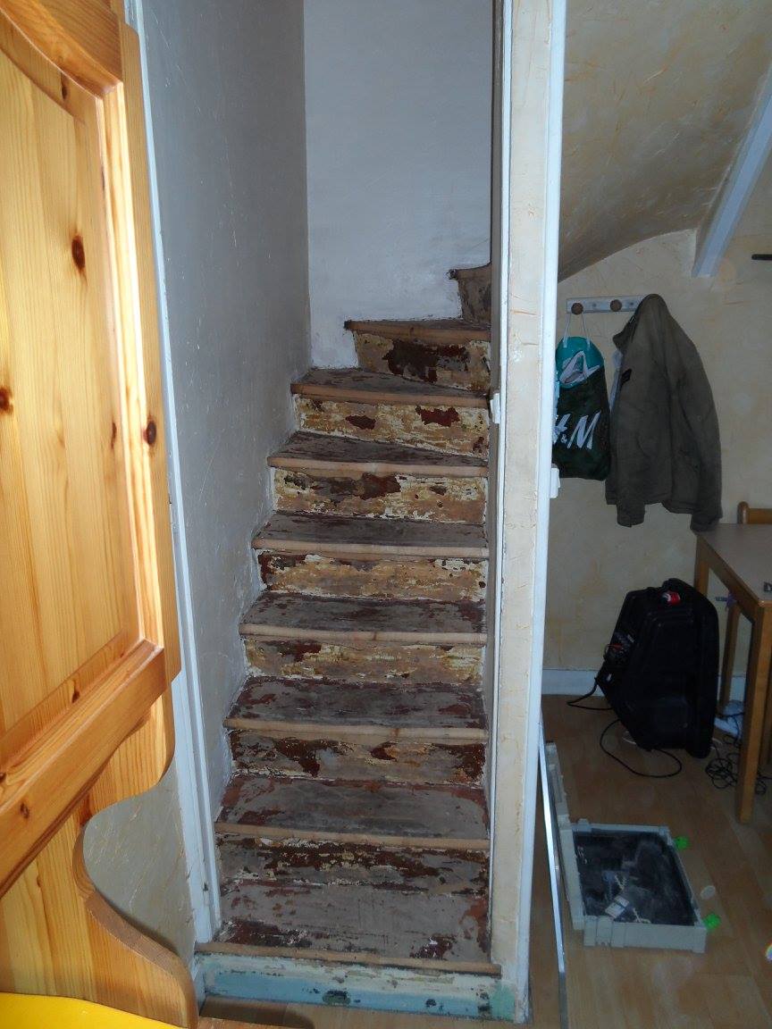 avant - la restauration d'un escalier